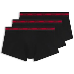 HUGO Heren Trunk Triplet Planet Drie-Pack Logo-Tailleband Trunks in Stretch Katoen, Zwart002, L HUGO Heren Trunk Triplet Planet Drie-Pack Logo-Tailleband Trunks in Stretch Katoen, Zwart002, L