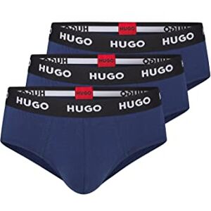 HUGO HIPBRIEF TRIPLETPACK Herenslips van stretchkatoen met logo op de tailleband, New Navy410, M HUGO HIPBRIEF TRIPLETPACK Herenslips van stretchkatoen met logo op de tailleband, New Navy410, M