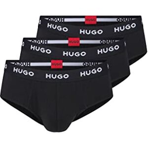 HUGO HIPBRIEF TRIPLETPACK Herenslips van stretchkatoen met logo op de tailleband, New Black1, L HUGO HIPBRIEF TRIPLETPACK Herenslips van stretchkatoen met logo op de tailleband, New Black1, L