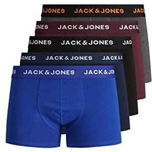 JACK & JONES Set van 5 boxershorts voor heren, stretch onderbroek, basic jersey ondergoed, Meerkleurig, M JACK & JONES Set van 5 boxershorts voor heren, stretch onderbroek, basic jersey ondergoed, Meerkleurig, M