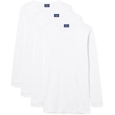 Navigare Herenshirt met lange mouwen (verpakking van 3), wit, L Navigare Herenshirt met lange mouwen (verpakking van 3), wit, L