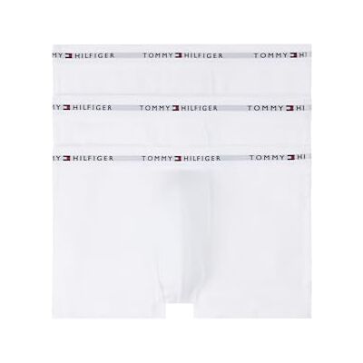 Tommy Hilfiger Set van 3 boxershorts voor heren, elastisch katoen, wit (wit/wit), S Tommy Hilfiger Set van 3 boxershorts voor heren, elastisch katoen, wit (wit/wit), S
