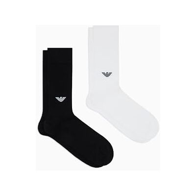 Giorgio Armani MAN'S EAGLE RIB 2-PACK SOKKEN KORT ZWART TU, Zwart, One size Giorgio Armani MAN'S EAGLE RIB 2-PACK SOKKEN KORT ZWART TU, Zwart, One size