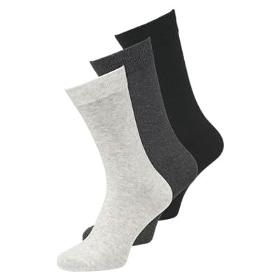 JACK & JONES JACRAFAEL SOCKS 3 PAK NOOS, Zwart/Verpakking: donkergrijs melange lichtgrijs melange, One Size JACK & JONES JACRAFAEL SOCKS 3 PAK NOOS, Zwart/Verpakking: donkergrijs melange lichtgrijs melange, One Size