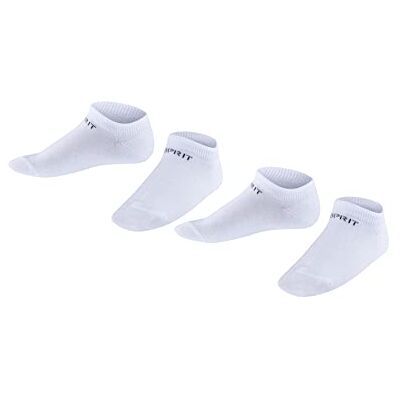 ESPRIT Uniseks Kind Korte sokken Foot Logo Multipack K Sn katoen kort eenkleurig 2 paar, Wit Off-White 2010, 23-26 ESPRIT Uniseks Kind Korte sokken Foot Logo Multipack K Sn katoen kort eenkleurig 2 paar, Wit Off-White 2010, 23-26