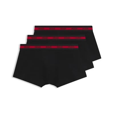 HUGO Heren Trunk Triplet Planet Drie-Pack Logo-Tailleband Trunks in Stretch Katoen, Zwart002, XL HUGO Heren Trunk Triplet Planet Drie-Pack Logo-Tailleband Trunks in Stretch Katoen, Zwart002, XL