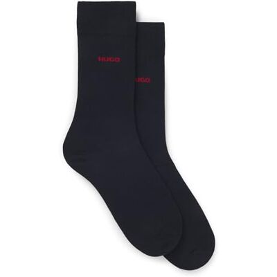 HUGO Heren 2P RS UNI CC Middelhoge sokken van stretchweefsel in verpakking van 2 stuks, New Dark Blue401, 43-46 EU HUGO Heren 2P RS UNI CC Middelhoge sokken van stretchweefsel in verpakking van 2 stuks, New Dark Blue401, 43-46 EU
