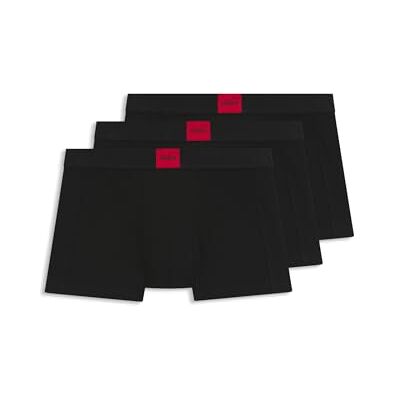 HUGO Heren Trunk Triplet Galaxy driepack nauw aansluitende boxershorts van stretchkatoen met korte pijpen en logo op de tailleband, zwart 1, L HUGO Heren Trunk Triplet Galaxy driepack nauw aansluitende boxershorts van stretchkatoen met korte pijpen en logo op de tailleband, zwart 1, L