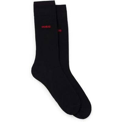 HUGO Heren 2P RS UNI CC Middelhoge sokken van stretchweefsel in verpakking van 2 stuks, New Black1, 43-46 EU HUGO Heren 2P RS UNI CC Middelhoge sokken van stretchweefsel in verpakking van 2 stuks, New Black1, 43-46 EU