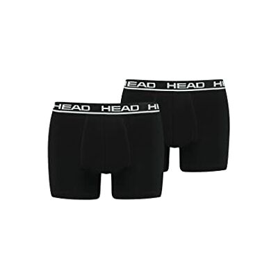 HEAD Basic Boxershorts voor heren, verpakking van 2 stuks, Zwart, XXL HEAD Basic Boxershorts voor heren, verpakking van 2 stuks, Zwart, XXL