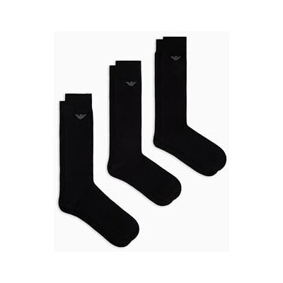 Giorgio Armani Man's Casual katoenen 3-pack lange sokken, zwart, één maat, Zwart/Zwart/Zwart, One size Giorgio Armani Man's Casual katoenen 3-pack lange sokken, zwart, één maat, Zwart/Zwart/Zwart, One size