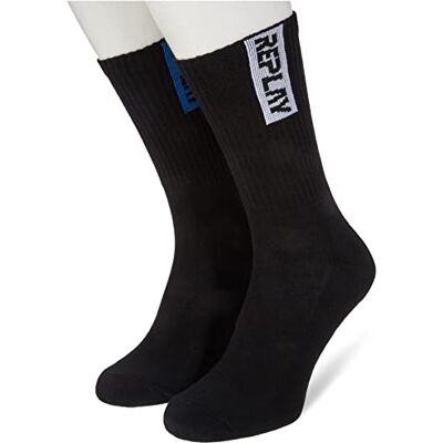Replay heren sokken lange tennissokken, zwart/zwart N191, 46 Replay heren sokken lange tennissokken, zwart/zwart N191, 46
