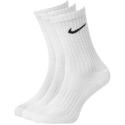 NIKE Unisex V Cush Crew 3P Value 108 Sokken White/Black L NIKE Unisex V Cush Crew 3P Value 108 Sokken White/Black L