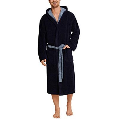 Schiesser heren badjas, donkerblauw 803 I, 48 Schiesser heren badjas, donkerblauw 803 I, 48