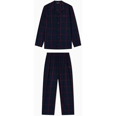 Giorgio Armani MAN'S TARTAN FLANEL LANG PAJAMAS BLAUW M, Blauw, M Giorgio Armani MAN'S TARTAN FLANEL LANG PAJAMAS BLAUW M, Blauw, M