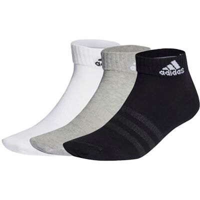 adidas Uniseks-Kind Thin and Light Ankle Socks 3 Pairs, Medium Grey Heather/White/Black, 4-5 Years adidas Uniseks-Kind Thin and Light Ankle Socks 3 Pairs, Medium Grey Heather/White/Black, 4-5 Years