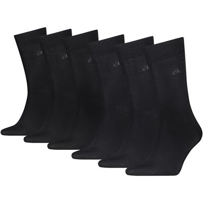 Calvin Klassieke sokken voor heren (verpakking van 6 stuks), zwart, 43-46 EU Calvin Klassieke sokken voor heren (verpakking van 6 stuks), zwart, 43-46 EU