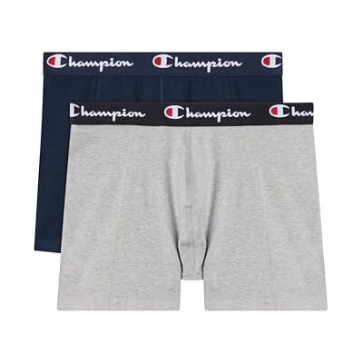 Champion core x4 boxershorts voor heren, marineblauw en lichtgrijs melange, L Champion core x4 boxershorts voor heren, marineblauw en lichtgrijs melange, L
