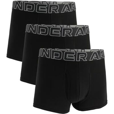 UNDER ARMOUR Men's Performance Cotton 3" 3 Pack Solid Boxer Briefs UNDER ARMOUR Men's Performance Cotton 3" 3 Pack Solid Boxer Briefs