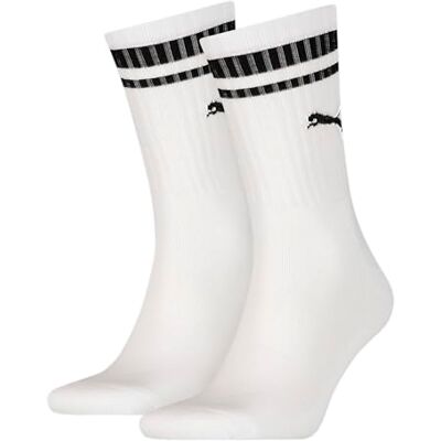 PUMA Uniseks crew sok (set van 2), wit, 42 PUMA Uniseks crew sok (set van 2), wit, 42