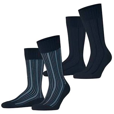 ESPRIT Heren Sokken Plush Rib Multipack M So katoen gedessineerd 2 paar, Blauw Marine 6120, 43-46 ESPRIT Heren Sokken Plush Rib Multipack M So katoen gedessineerd 2 paar, Blauw Marine 6120, 43-46
