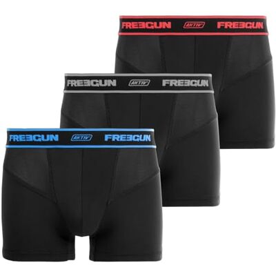 FREEGUN Boxershorts Heren AKTIV, Set van 3, Zwart SPO (S) FREEGUN Boxershorts Heren AKTIV, Set van 3, Zwart SPO (S)