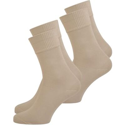 Nur Die Set van 2 bamboe sokken voor heren, zachte en ademende viscose, comfortabele afsluitband zonder drukkende naad, beige-grijs, 46 Nur Die Set van 2 bamboe sokken voor heren, zachte en ademende viscose, comfortabele afsluitband zonder drukkende naad, beige-grijs, 46