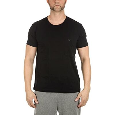 Giorgio Armani Pyjamashirt voor heren (2 stuks), zwart/grijs melange., M Giorgio Armani Pyjamashirt voor heren (2 stuks), zwart/grijs melange., M