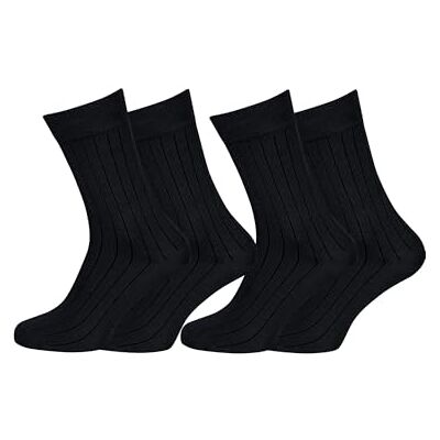 Nur Die Set van 2 katoenen zakelijke sokken voor heren, katoen (maat 39-46), basic eenvoudig en klassiek patroon, rubberen draden, katoenen sokken, middelhoge schacht, heren Nur Die Set van 2 katoenen zakelijke sokken voor heren, katoen (maat 39-46), basic eenvoudig en klassiek patroon, rubberen draden, katoenen sokken, middelhoge schacht, heren
