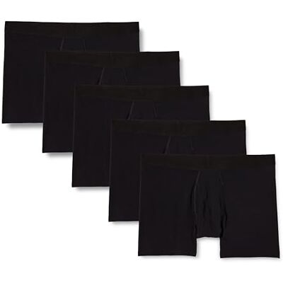 Amazon Essentials Heren katoenen jersey boxershort (verkrijgbaar in groot en lang), pak van 5, zwart, XX-Small Amazon Essentials Heren katoenen jersey boxershort (verkrijgbaar in groot en lang), pak van 5, zwart, XX-Small