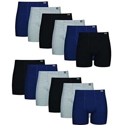 Hanes Tagless boxershorts voor heren, met stof bedekte tailleband, meerdere verpakkingen beschikbaar (pak van 12), Assortiment 12 stuks, 3XL grote maten Hanes Tagless boxershorts voor heren, met stof bedekte tailleband, meerdere verpakkingen beschikbaar (pak van 12), Assortiment 12 stuks, 3XL grote maten