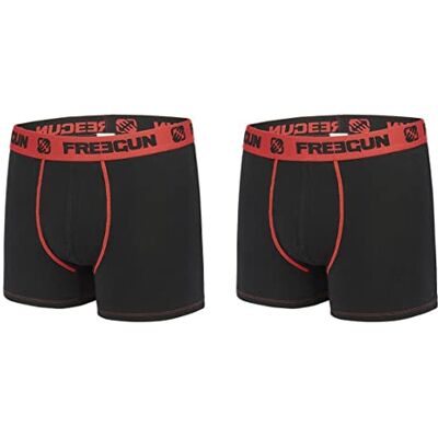FREEGUN Boxershorts Jongen Katoen, Set van 2, Zwart P1 (10/12 jaar) Jongen, Aansluitende pasvorm, Stretch, Optimale ondersteuning, Brede band, Dagelijks gebruik FREEGUN Boxershorts Jongen Katoen, Set van 2, Zwart P1 (10/12 jaar) Jongen, Aansluitende pasvorm, Stretch, Optimale ondersteuning, Brede band, Dagelijks gebruik