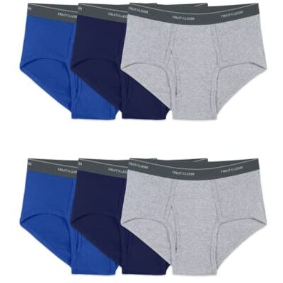 Fruit of the Loom Men's Tag-Free Cotton Briefs, Big Man-6 Pack-Assorted, 4X-Large Fruit of the Loom Men's Tag-Free Cotton Briefs, Big Man-6 Pack-Assorted, 4X-Large