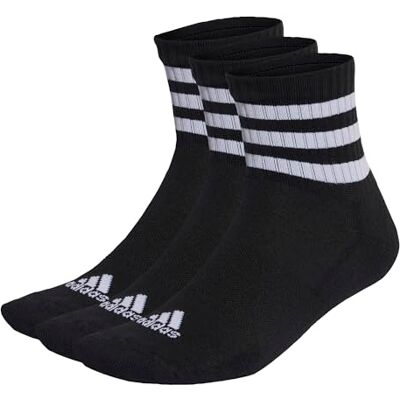 adidas Uniseks-Kind 3-Stripes Cushioned Sportswear Mid-Cut Socks 3 Pairs, Black/White, 5-6 Years adidas Uniseks-Kind 3-Stripes Cushioned Sportswear Mid-Cut Socks 3 Pairs, Black/White, 5-6 Years