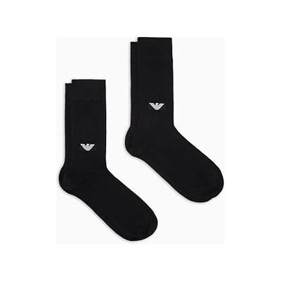 Giorgio Armani MAN'S EAGLE RIB 2-PACK SOKKEN KORT ZWART TU, Zwart, One size Giorgio Armani MAN'S EAGLE RIB 2-PACK SOKKEN KORT ZWART TU, Zwart, One size