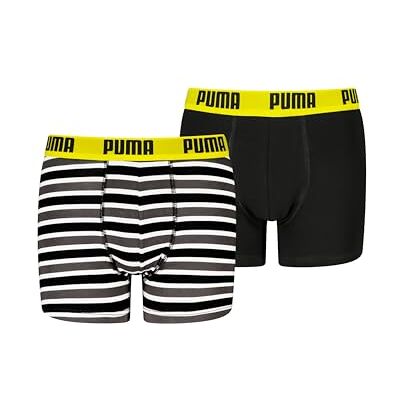 PUMA Jongens Jongens Everyday Gestreepte Boxers Boxer (set van 2), Black Combo Nieuw, 122-128 PUMA Jongens Jongens Everyday Gestreepte Boxers Boxer (set van 2), Black Combo Nieuw, 122-128