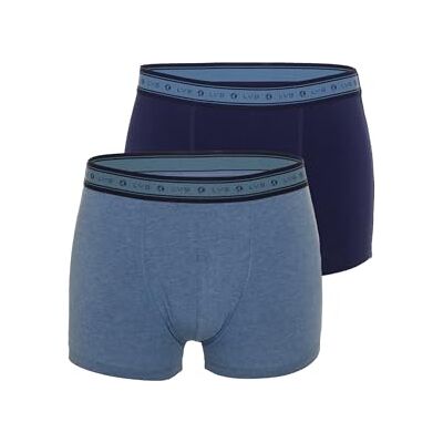 Lovable LVB Bio Cotton Short (Pacco Da 2) Heren, blauw melange, 5 Lovable LVB Bio Cotton Short (Pacco Da 2) Heren, blauw melange, 5
