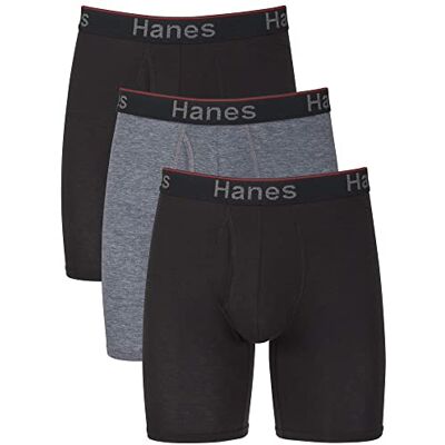 Hanes Boxershort met ondersteunende buidel, ondergoed voor heren, niet schurend, vochtafvoerende geurcontrole, 3 stuks (normale of lange pijpen), 3XL Hanes Boxershort met ondersteunende buidel, ondergoed voor heren, niet schurend, vochtafvoerende geurcontrole, 3 stuks (normale of lange pijpen), 3XL