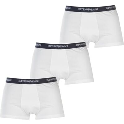 Giorgio Armani Herenshorts (verpakking van 3 stuks), wit (Bianco 00110)., S Giorgio Armani Herenshorts (verpakking van 3 stuks), wit (Bianco 00110)., S