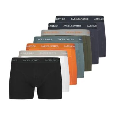 JACK & JONES Heren Jacmiles Solid Trunks 7 Pack Jnr (7 stuks), zwart, numeric_140 JACK & JONES Heren Jacmiles Solid Trunks 7 Pack Jnr (7 stuks), zwart, numeric_140