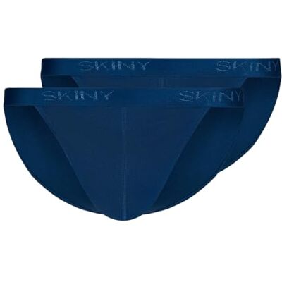 Skiny Tanga Cotton Rib G-string voor heren, verpakking van 2 stuks, Navy (080693), S Skiny Tanga Cotton Rib G-string voor heren, verpakking van 2 stuks, Navy (080693), S