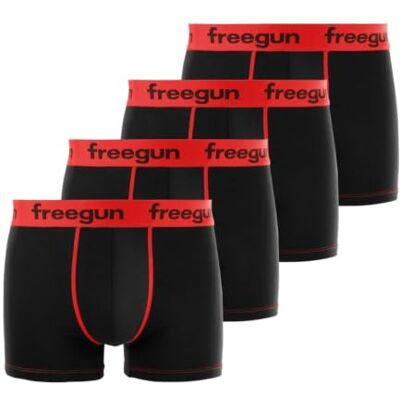 FREEGUN Boxershorts Jongen Katoen, Set van 4, Zwart P1 (8/10 jaar) Jongen, Aansluitende pasvorm, Stretch, Optimale ondersteuning, Brede band, Dagelijks gebruik FREEGUN Boxershorts Jongen Katoen, Set van 4, Zwart P1 (8/10 jaar) Jongen, Aansluitende pasvorm, Stretch, Optimale ondersteuning, Brede band, Dagelijks gebruik