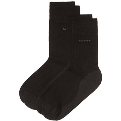 Camano Uniseks set van 2 kousen met zachte band voor volwassenen, sokken van katoen, zwart (05 black), 43/46 EU Camano Uniseks set van 2 kousen met zachte band voor volwassenen, sokken van katoen, zwart (05 black), 43/46 EU