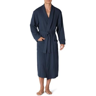 Amazon Essentials Marineblauw Lichtgewicht Wafelpique Badjas - Badjas Amazon Essentials Marineblauw Lichtgewicht Wafelpique Badjas - Badjas