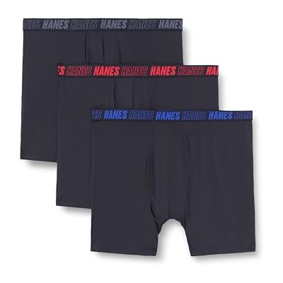 Hanes Heren Moves Performance Boxer Brief, Total Support Pouch, Regular, Trunk en Long Leg, 3-Pack, Zwart Regular Leg 3 Pack, XL Hanes Heren Moves Performance Boxer Brief, Total Support Pouch, Regular, Trunk en Long Leg, 3-Pack, Zwart Regular Leg 3 Pack, XL
