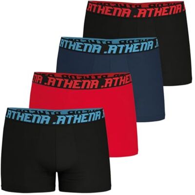 Athena Set van 4 boxershorts voor heren My Petit Prix Stretch katoen Oeko-Tex-label standaard 100 Athena Set van 4 boxershorts voor heren My Petit Prix Stretch katoen Oeko-Tex-label standaard 100