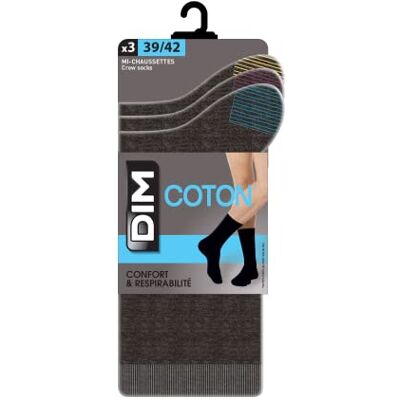 DIM Coton Style Mix & Match Comfort en Respirabilité Herenchaussettes, Meerkleurig, 43-46 EU DIM Coton Style Mix & Match Comfort en Respirabilité Herenchaussettes, Meerkleurig, 43-46 EU