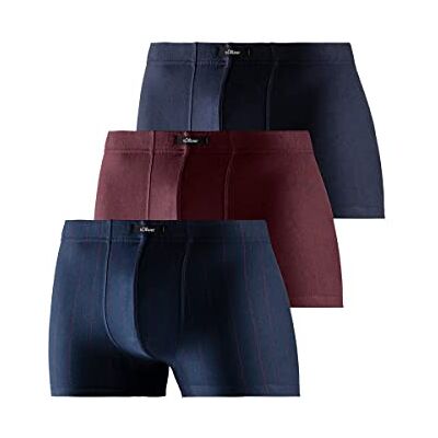 s.Oliver Boxershorts voor heren, verpakking van 3 stuks, Bordeaux Navy, S s.Oliver Boxershorts voor heren, verpakking van 3 stuks, Bordeaux Navy, S