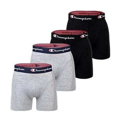 Champion core x4 boxershorts voor heren, marineblauw en lichtgrijs melange, XXL Champion core x4 boxershorts voor heren, marineblauw en lichtgrijs melange, XXL