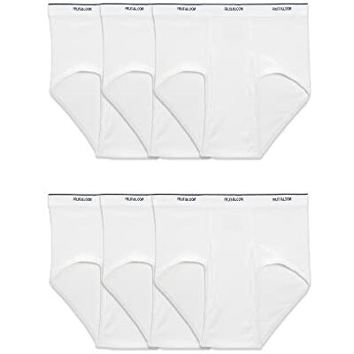 Fruit of the Loom Ondergoedslips voor heren, labelvrij en vochtafvoerend, multipacks in verschillende kleuren, 6 Pack Wit Big Man, 5XL groot Fruit of the Loom Ondergoedslips voor heren, labelvrij en vochtafvoerend, multipacks in verschillende kleuren, 6 Pack Wit Big Man, 5XL groot